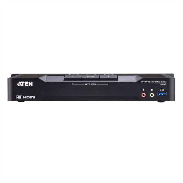 ATEN CM1942 2-Port 4K DP Dual Display Mini Matriv Boundless KVM