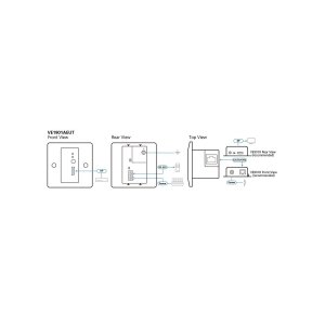 ATEN VE1901AEUT DisplayPort HDBaseT-Lite Sender mit Wandplatte PoH
