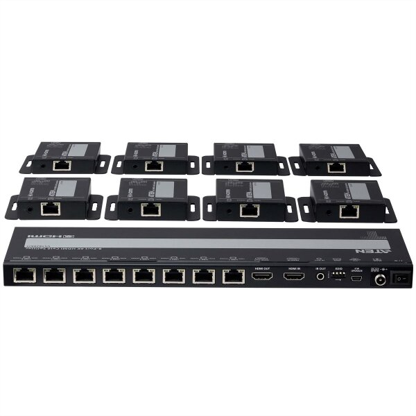 ATEN VS1828KIT 8-Port 4K HDMI Cat6 Splitter mit 8 Empfänger
