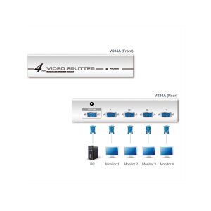 ATEN VS94A VGA Video-Splitter, 350MHz, 4fach