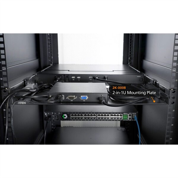 ATEN 2K-0008 2 in 1U Montageplatte