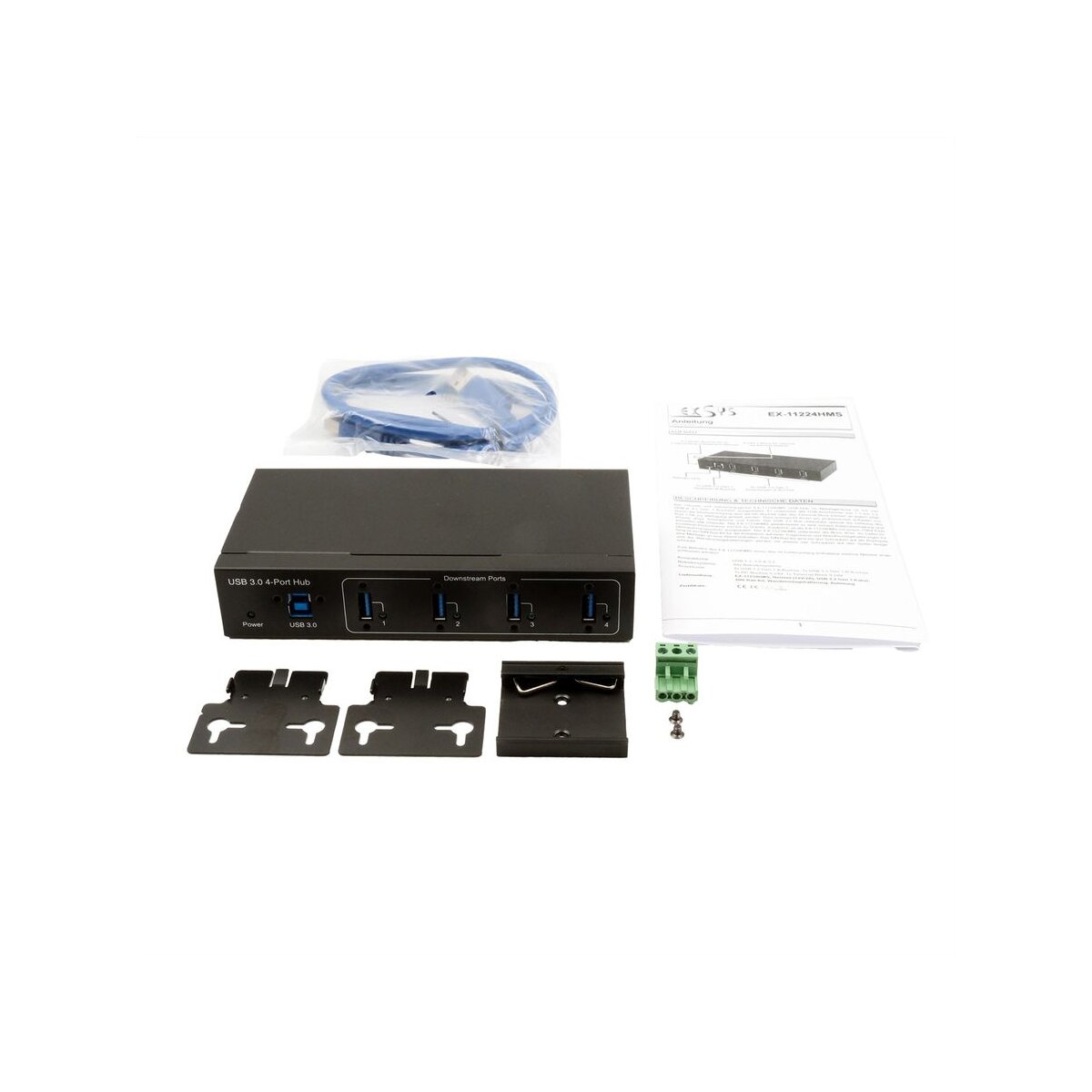 EXSYS EX-11224HMVS 4 Port USB 3.2 Gen 1 Metall HUB VIA VL811