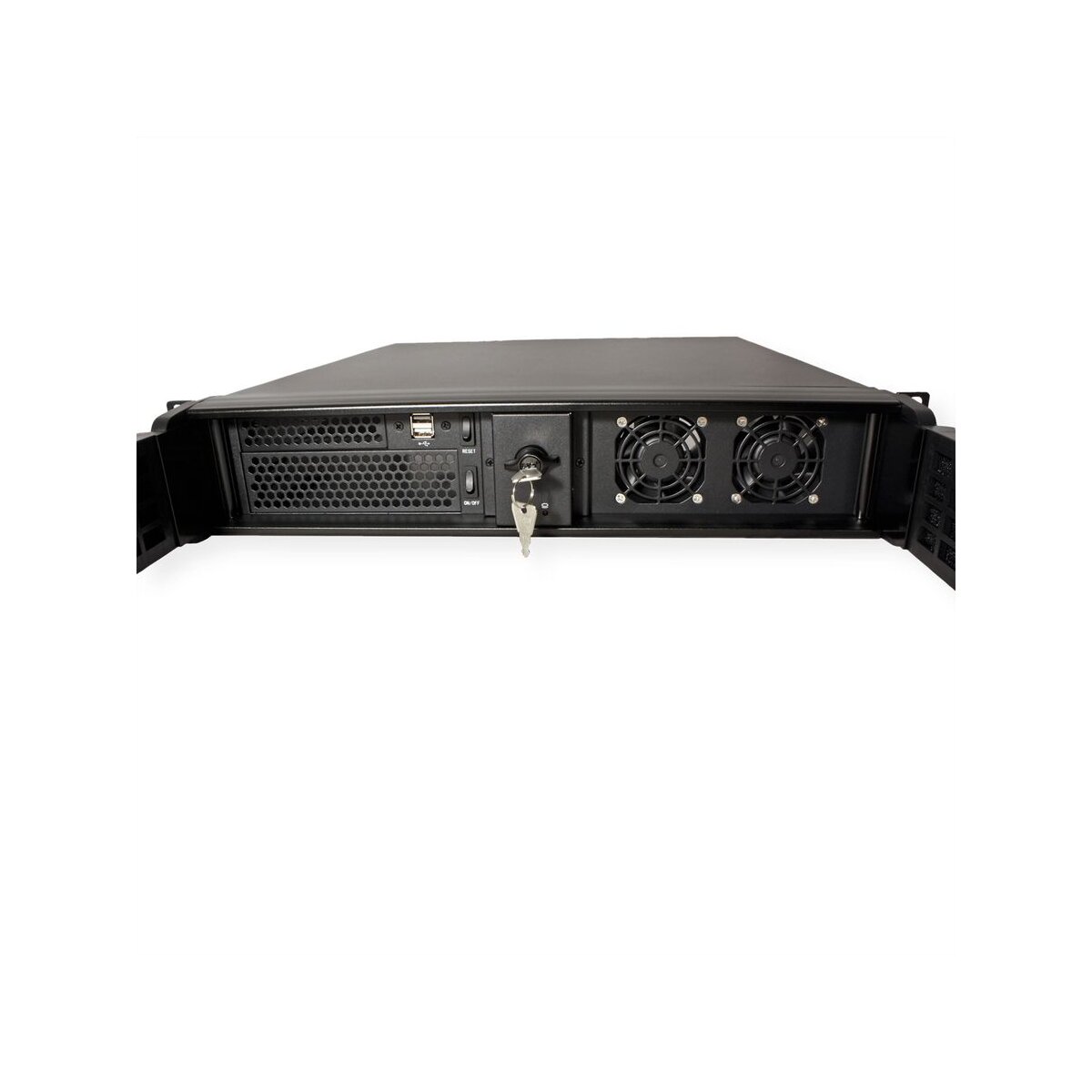 19" Servergehäuse 2U-2098-SK, 2HE, kurz, schwarz