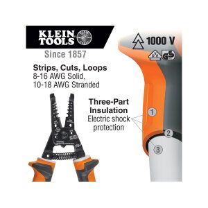 KLEIN TOOLS 11054EINS Isolierte Abisolierzange/Schneider