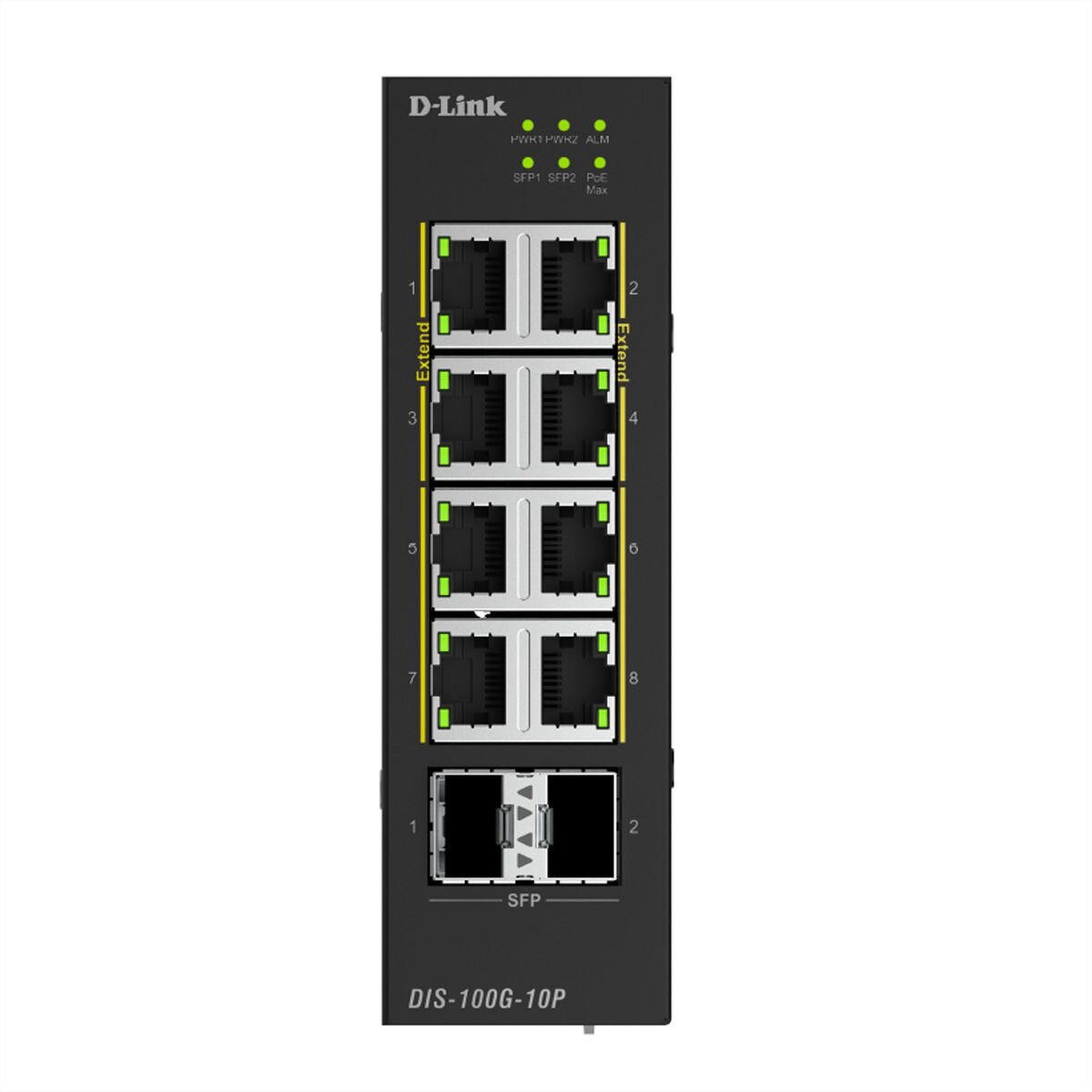 D-Link DIS-100G-10P 10-Port Switch PoE+ Industrial Gigabit 2