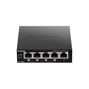D-Link DGS-1005P/E 5-Port PoE+ Switch Gigabit, 4 PoE+ Ports, 60W
