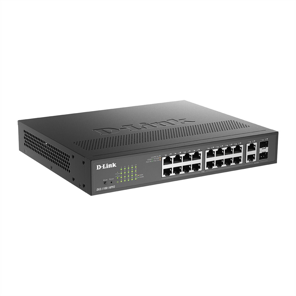D-Link DGS-1100-18PV2 18Port PoE+ Switch Gigabit Smart Manag