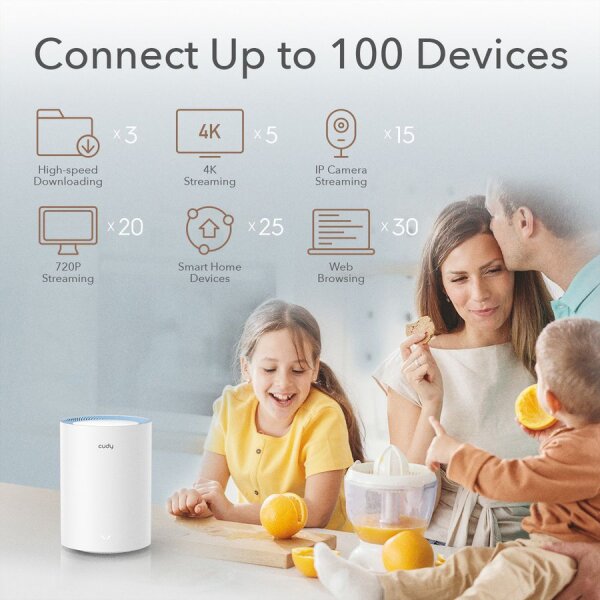 CUDY M1200 AC1200 Wi-Fi Mesh Solution 1er-Pack