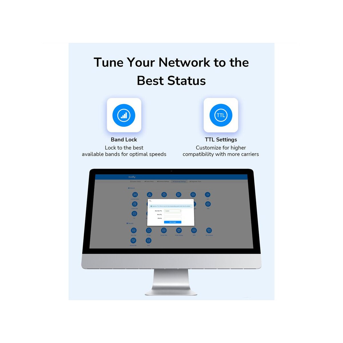 CUDY LT400 N300 Wi-Fi 4G LTE Router Cat4