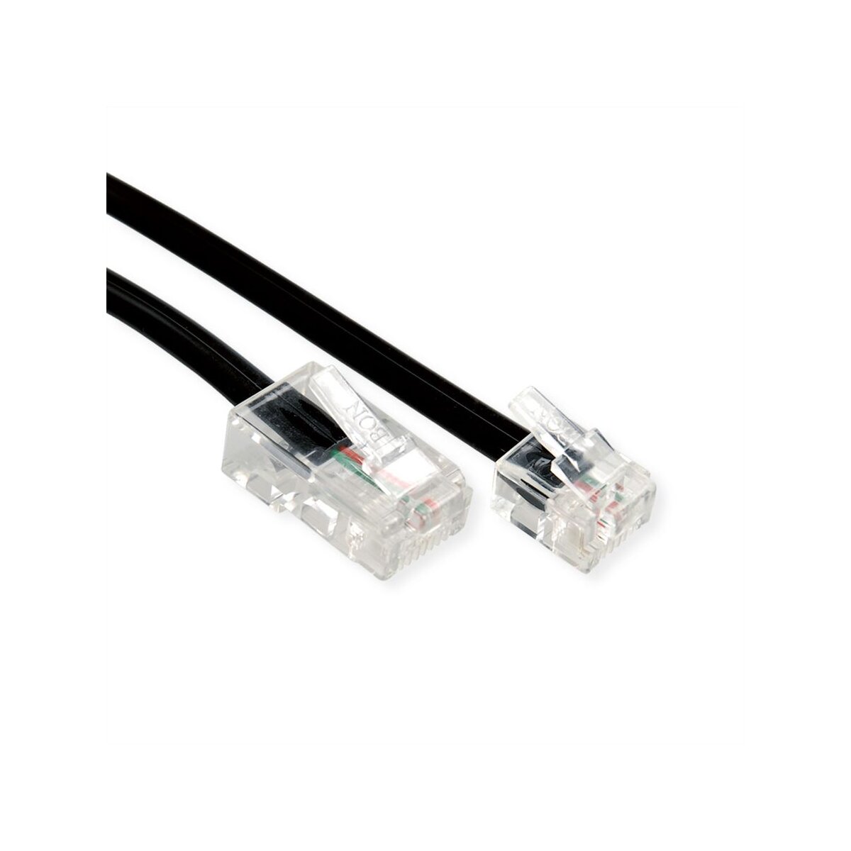 Telefonkabel RJ11 (6P2C) - RJ45 (8P2C), schwarz, 1 m