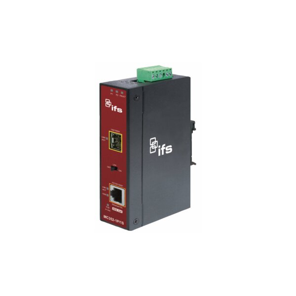 IFS MC352-1P/1S Medienkonverter, Industrial, Managed, Gigabit Ethernet nach SFP, PoE