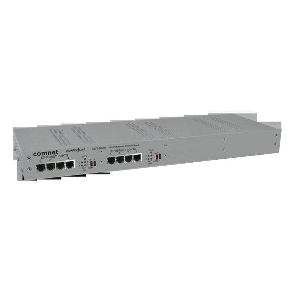 ComNet CLFE8EOU "Ethernet über Zweidraht, 8 Kanal, UTP, PoE, 19"", 2HE, 10/100 MBit, -40+75°C,"