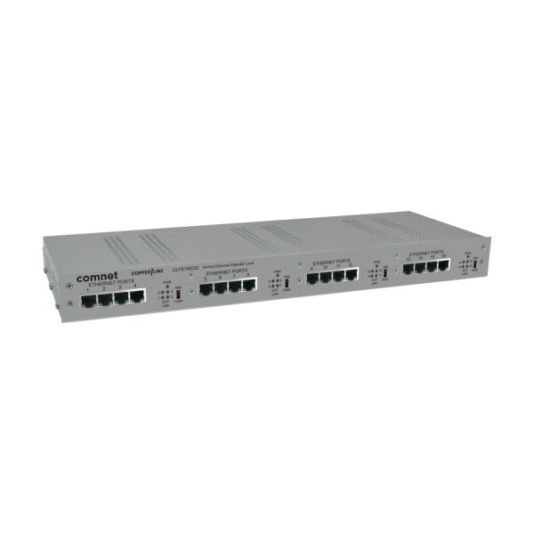ComNet CLFE16EOC "Ethernet über Koax, 16 Kanal, PoE, 10/100 MBit, -40+75°C, 19"", 2HE"