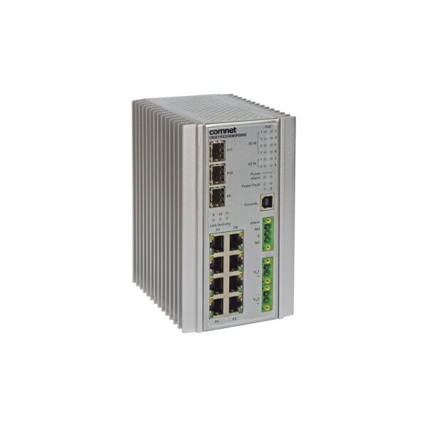 ComNet CNGE11FX3TX8MSPOEH Gigabit Switch, Managed, PoE 60W, 8x RJ45 10/100/1000Mbps, 3x SFP 100/1000Mbps, DIN