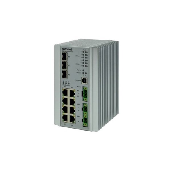 ComNet CNGE3FE8MSPOE Managed Ethernet Switch, 8x RJ45, 3x SFP, DIN-Rail, 30W PoE+, 2,5Gbit Uplink