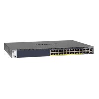 Netgear GSM4328PA-100NES Gigabit Switch, 24x RJ45 PoE+, 2x RJ45 10G, 2x SFP+ 10G, managed, 550W PSU