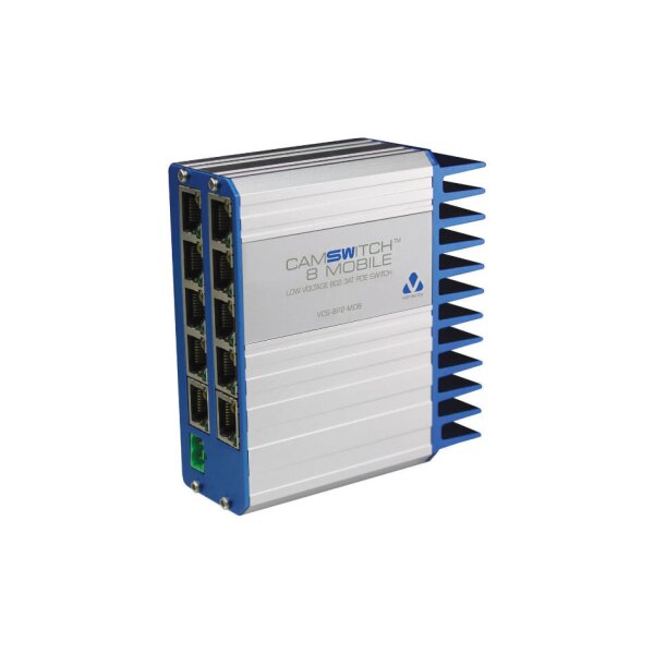 Veracity VCS-8P2-MOB Ethernet Switch, 8x PoE, 2x RJ45, 12 - 24 V, DC-Anschluss