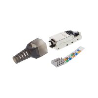 jetrics network RJ45S-Cat6-FC RJ45 Stecker STP, Cat.6, AWG22-27, feldkonfektionierbar, schwarz
