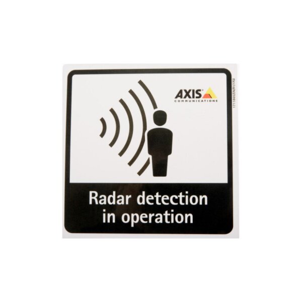 AXIS RADAR DETECTION STICKER EN 10PCS "Radarüberwachungs Aufkleber, Axis branded, ""Radar detection in operation"", 10 Stück"