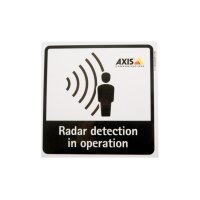AXIS RADAR DETECTION STICKER EN 10PCS "Radarüberwachungs Aufkleber, Axis branded, ""Radar detection in operation"", 10 Stück"