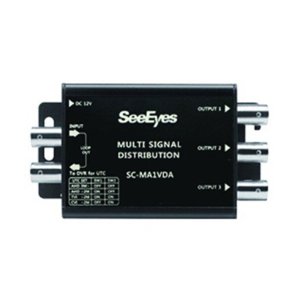 SeeEyes SC-MA1VDA Videosignalverteiler, 1x Eingang, 4x Ausgang, AHD, CVI, TVI, Composite