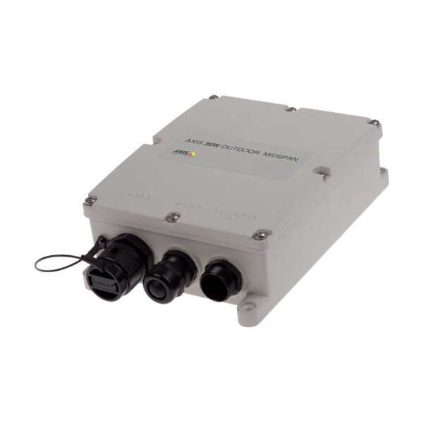 AXIS 30W OUTDOOR MIDSPAN PoE Midspan, 1 Port, IEEE802.3at, 30W, IP66/67, -40°C - +65°C