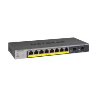 Netgear GS110TP-300EUS Gigabit Switch, L2, 10 Ports smart managed, PoE, 55W, 2x Gigabit Fiber