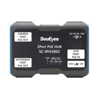 SeeEyes SC-IPH3002 Ethernet, PoE Extender, 1x IN, 2x OUT, Daisy-Chain für Kameras, 10/100Mbps, 250m max.
