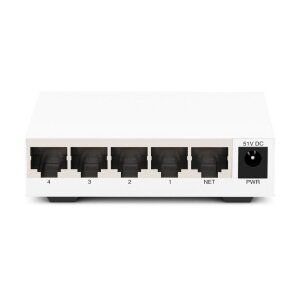 AXIS D8004 UNMANAGED POE SWITCH Fast Ethernet Switch, Layer2, 4 Ports mit PoE+, 1 Uplink, 60W PoE Budget