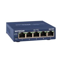 Netgear GS105GE unmanaged Switch 5 Gigabit Ports, Externes Netzteil, Lüfterlos