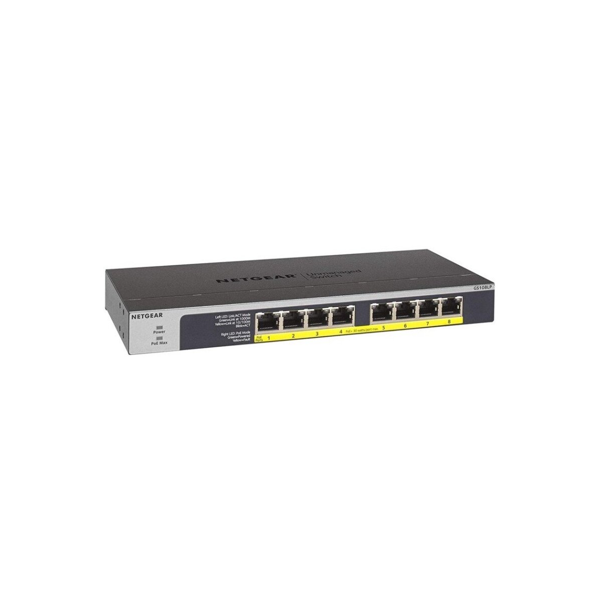 Netgear GS108LP-100EUS Gigabit Switch, 8 Ports, unmanaged, P