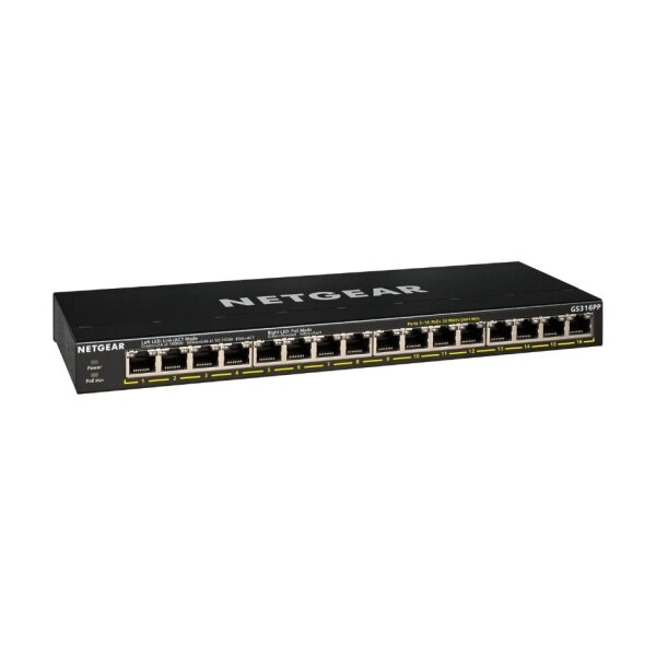 Netgear GS316PP-100EUS 16-Port GB PoE+ unmanaged Switch, 183W, FlexPoE
