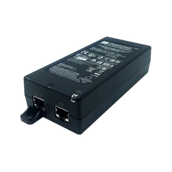 Phihong POE29U-1AT6 PoE Midspan, 1 Port, IEEE802.3at, Gigabit, 30W, C14, 100-240VAC