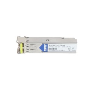 AMG Systems SFP-SM-1G-ZX80-55 SFP, 1Gb/s, Doppelfaser, Singlemode, 80km Reichweite (Tx/Rx: 1550 nm), LC