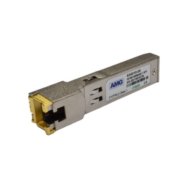 AMG Systems SFP-CU-1G Ethernet SFP Transceiver, 10/100/1000 BASE-T, RJ45, 40°C bis +85°C Betriebstemperatur