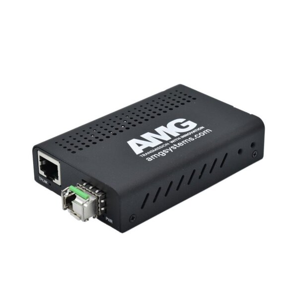 AMG Systems AMG210M-1F-1SM1B Medienkonverter, für 0°C bis 50°, 1 x 10/100BT RJ45, 1 x 100FX, MM, 1 Faser, B Typ