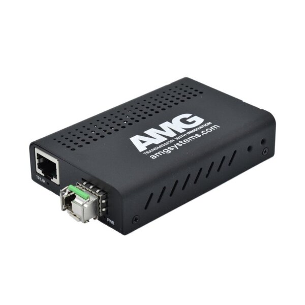 AMG Systems AMG210M-1F-1SS1B Medienkonverter, für 0°C bis 50°, 1 x 10/100BT RJ45, 1 x 100FX, SM, 1 Faser, B Typ
