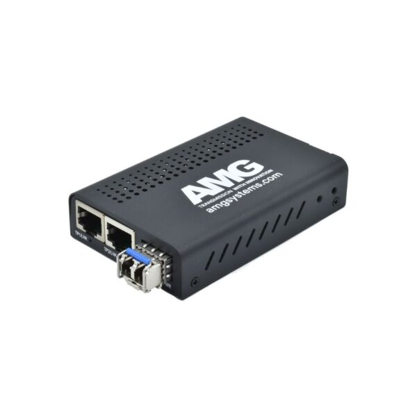 AMG Systems AMG210M-2G-1SM2 Medienkonverter, für 0°C bis 50°, 2 x 10/100/1000BT RJ45, 1 x GFX, MM, 2 Fasern