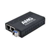 AMG Systems AMG210M-2G-1SS2 Medienkonverter, für 0°C bis 50°, 2 x 10/100/1000BT RJ45, 1 x GFX, SM, 2 Fasern