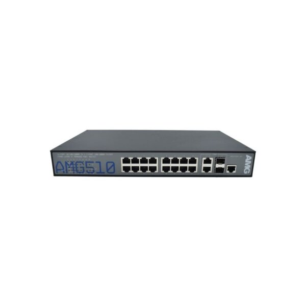 AMG Systems AMG510-16GAT-2C-P290 Managed Switch, 16 x 1GBT RJ45 mit 30W PoE (290W max.), 2 x 100/1000FX SFP Slots