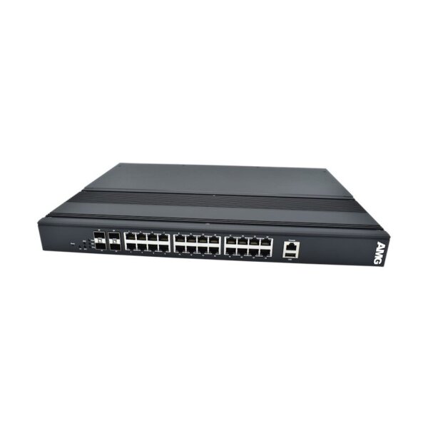 AMG Systems AMG560-24GAT-4XS-P300 Industrieller managed Switch, 24 x 10/100/1000BT 30W POE, 4 x 1/2,5/10GFX SFP Slot