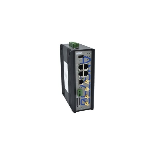 AMG Systems AMG750-1G-4GAT-1E4-P120 Industrieller Managed 4G Router, 5 x 10/100/1000BT, 4 x 30W PoE, WLAN, RS232/485