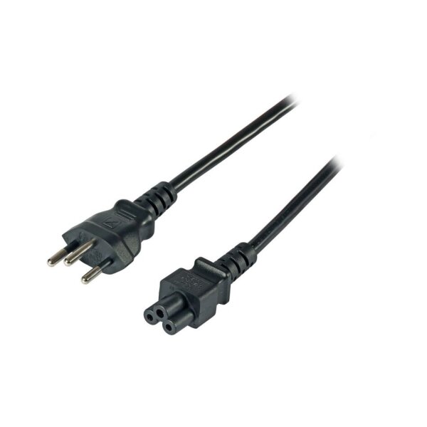 jetrics cable NK-Schweiz Netzleitung Schweiz, Typ 12 - C5, 3 x 0,75 mm² 1,8m, schwarz