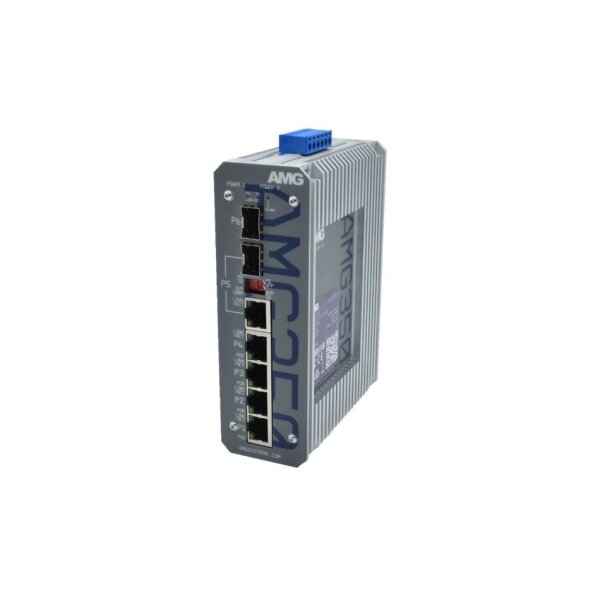 AMG Systems AMG350-4GAT-1C-1S-P120 Industrieller 6 Port Unmanaged PoE Switch, 4x10/100/1000 RJ45 48-56VDC