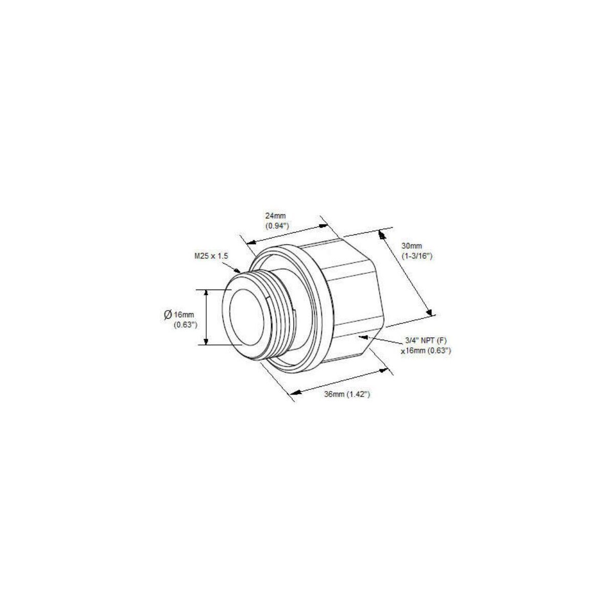 Bosch MIC-M25XNPT34 "Adapter, M25 auf...