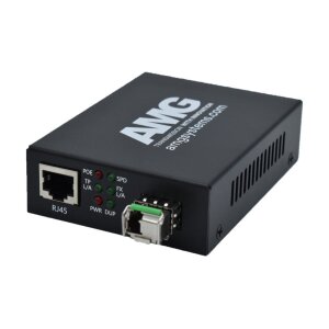 AMG Systems AMG210M-1GAT-1SM1B-P30 POE Medienkonverter, für 0°C bis 50°, 1 x 1GBT RJ45, 1 x GFX, MM, 1 Faser, B Typ