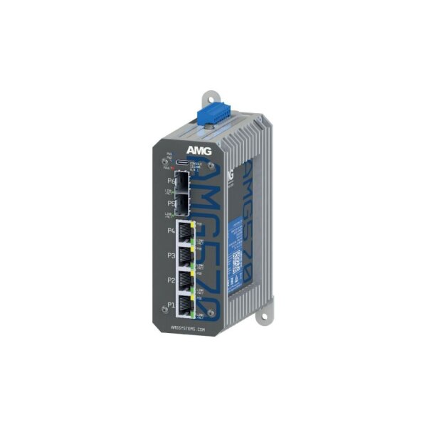 AMG Systems AMG570-2GBT-2GAT-2S-P240 Industrieller managed Switch, 4x GBT (2 x 90W & 2 x 30W POE) & 2 x 100/1000 FX SFP Slot