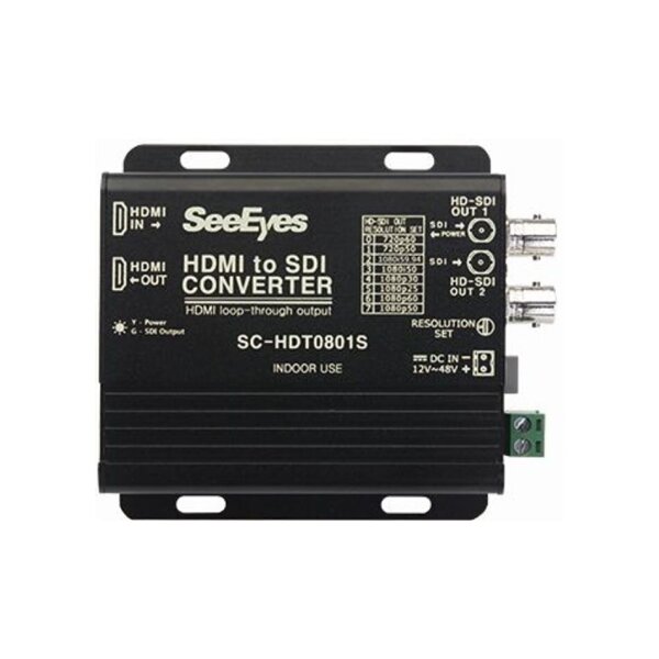 SeeEyes SC-HDT0801S Medienkonverter, HDMI nach HD-SDI, 1 IN, 3 OUT, Full HD 1,5/3G, 12VDC