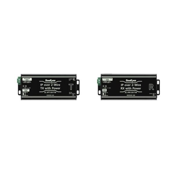 SeeEyes SC-IPC1201TW 2-Draht IP Übertragungs Set PoE, 700m Reichweite, 56V Netzteil inklusive