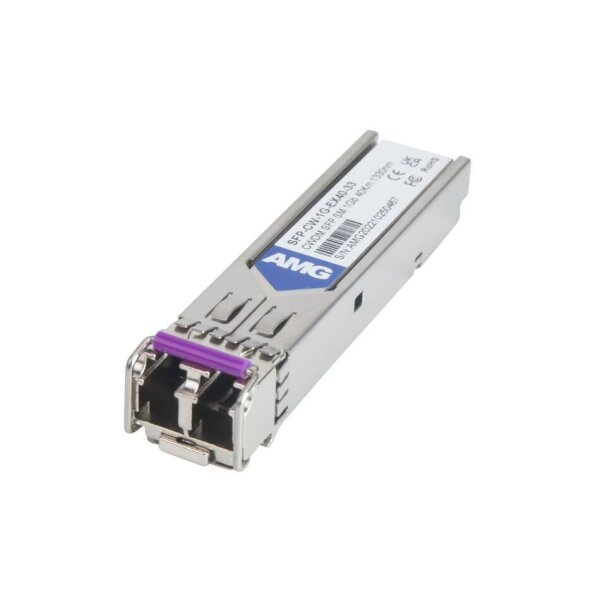 AMG Systems SFP-CW-1G-EX40-33 SFP, 1Gb/s, Doppelfaser, Singlemode, 40km Reichweite Tx/Rx: 1330nm, LC, DDM, DWDM